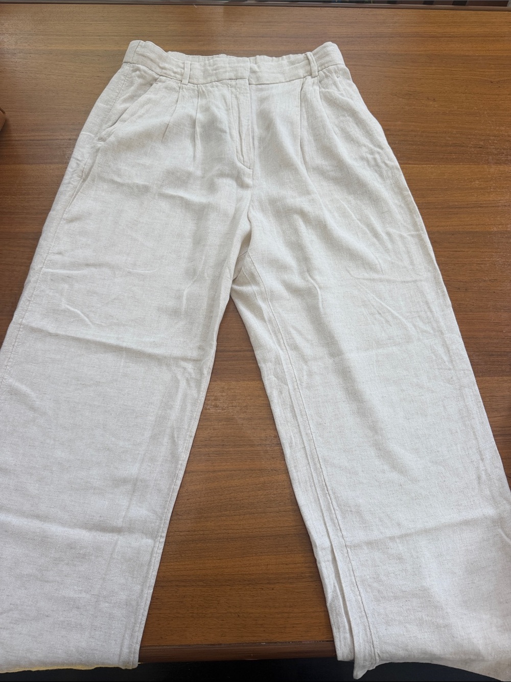 Abercrombie & Fitch Men's Cream Linen-Blend Chinos